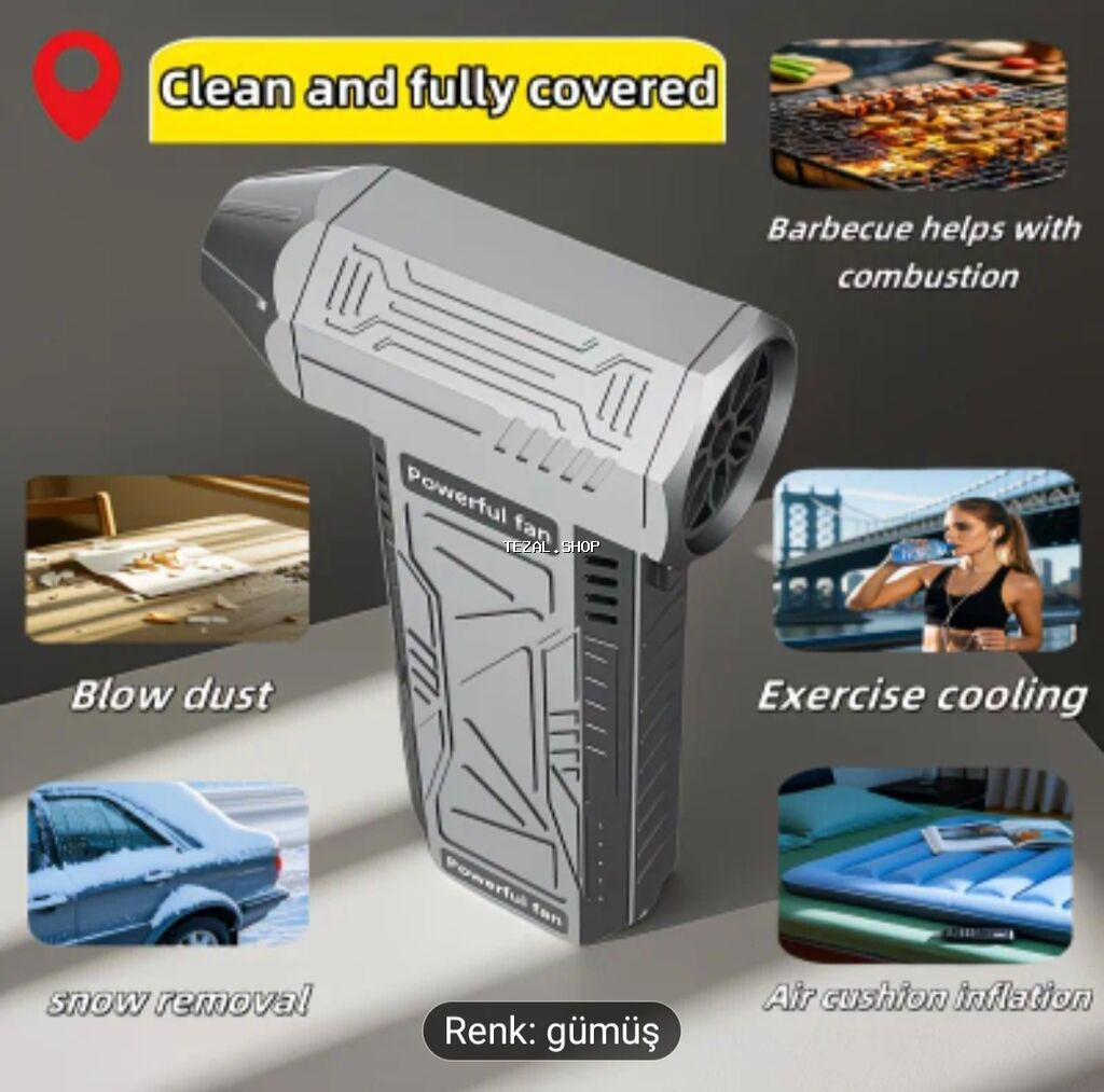 Daşına bilən, şarjlı, soyuducu funksiyalı turbo fan – hava üfürən - şəkil 3