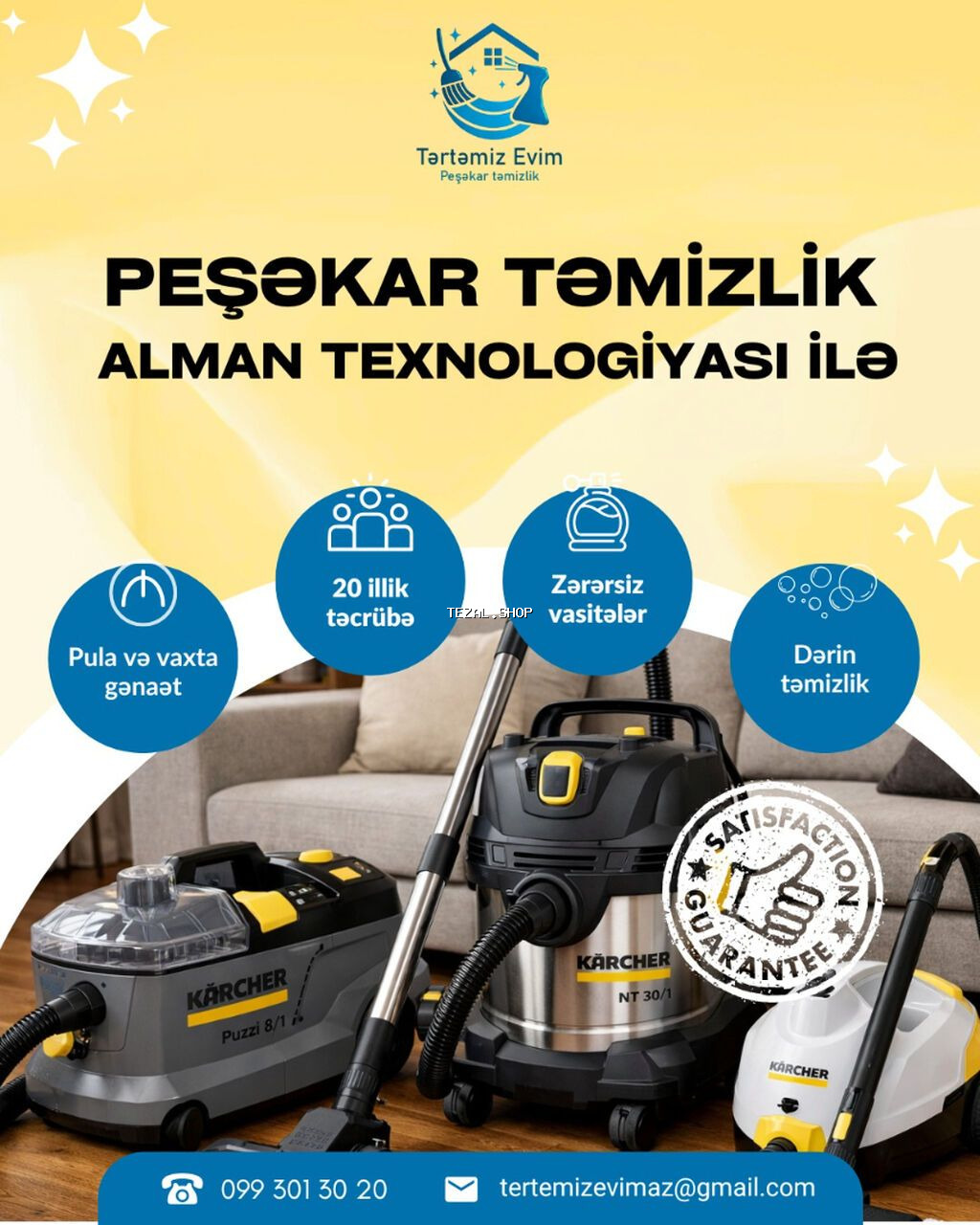 Peşəkar təmizlik xidməti 🧼✨ Evinizdə ideal təmizlik istəyirsiniz? Biz
