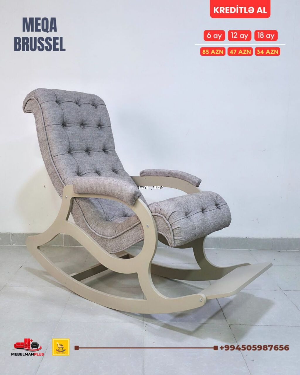 Yeni, Kreslo-kaçalka, Parça, Kredit var, Şəhərdaxili pulsuz çatdırılma - şəkil 2