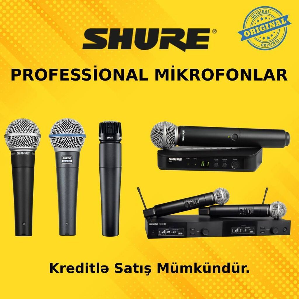 Shure Mikrofonları. Original Shure mikrofonları. Shure Beta 58, Shure