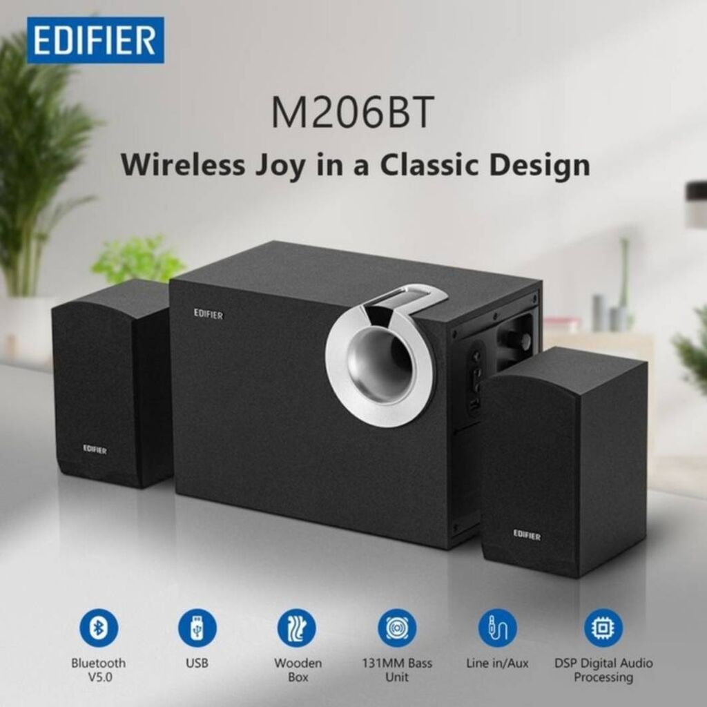 🔊 Edifier M206BT Bluetooth multimedia dinamiki Edifier M206BT - Böyük
