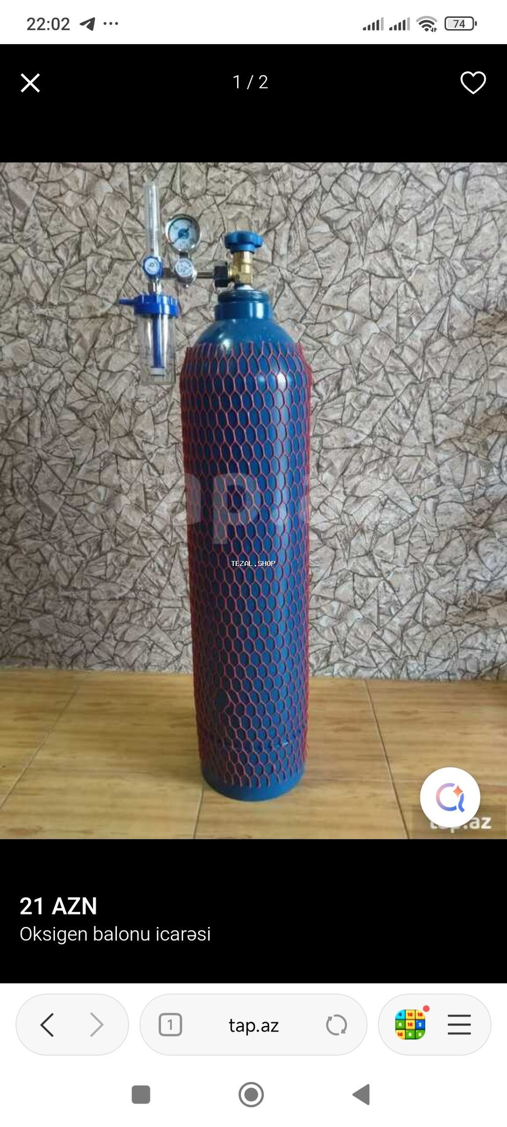 Tibbi oksigen balonlarının icarəsi - Komplekt: yüksək təzyiqli tibbi - şəkil 4