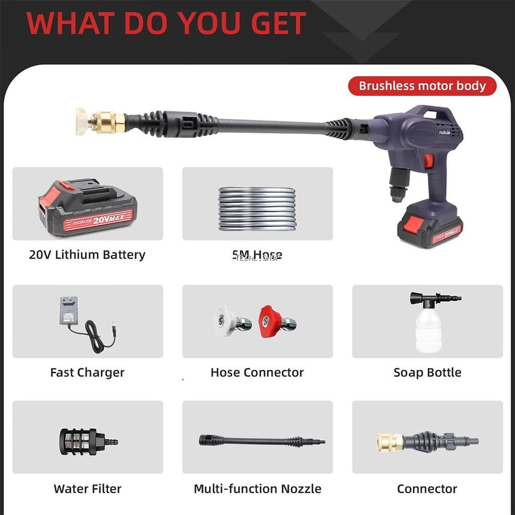 Şarj ilə çalışan Avtoyuma aparatı MAKUTE Çatdırılma Və Quraşdırılma - şəkil 2