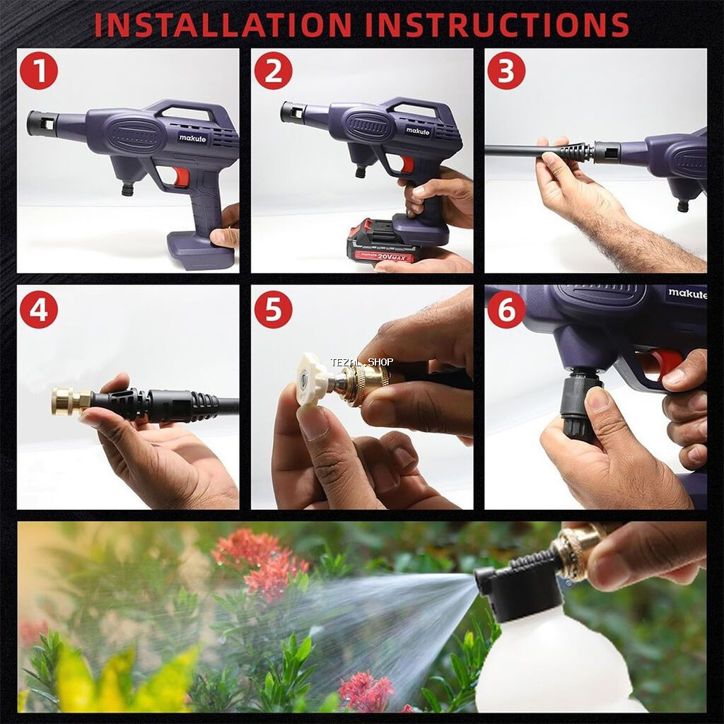 Şarj ilə çalışan Avtoyuma aparatı MAKUTE Çatdırılma Və Quraşdırılma - şəkil 3