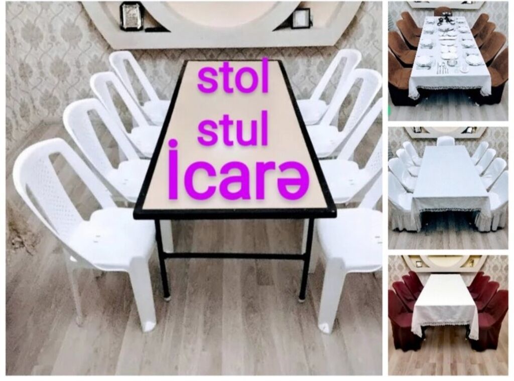 Stol stul icaresi.Masa və oturacaq kirayesi Ad günləri, nişan, xına