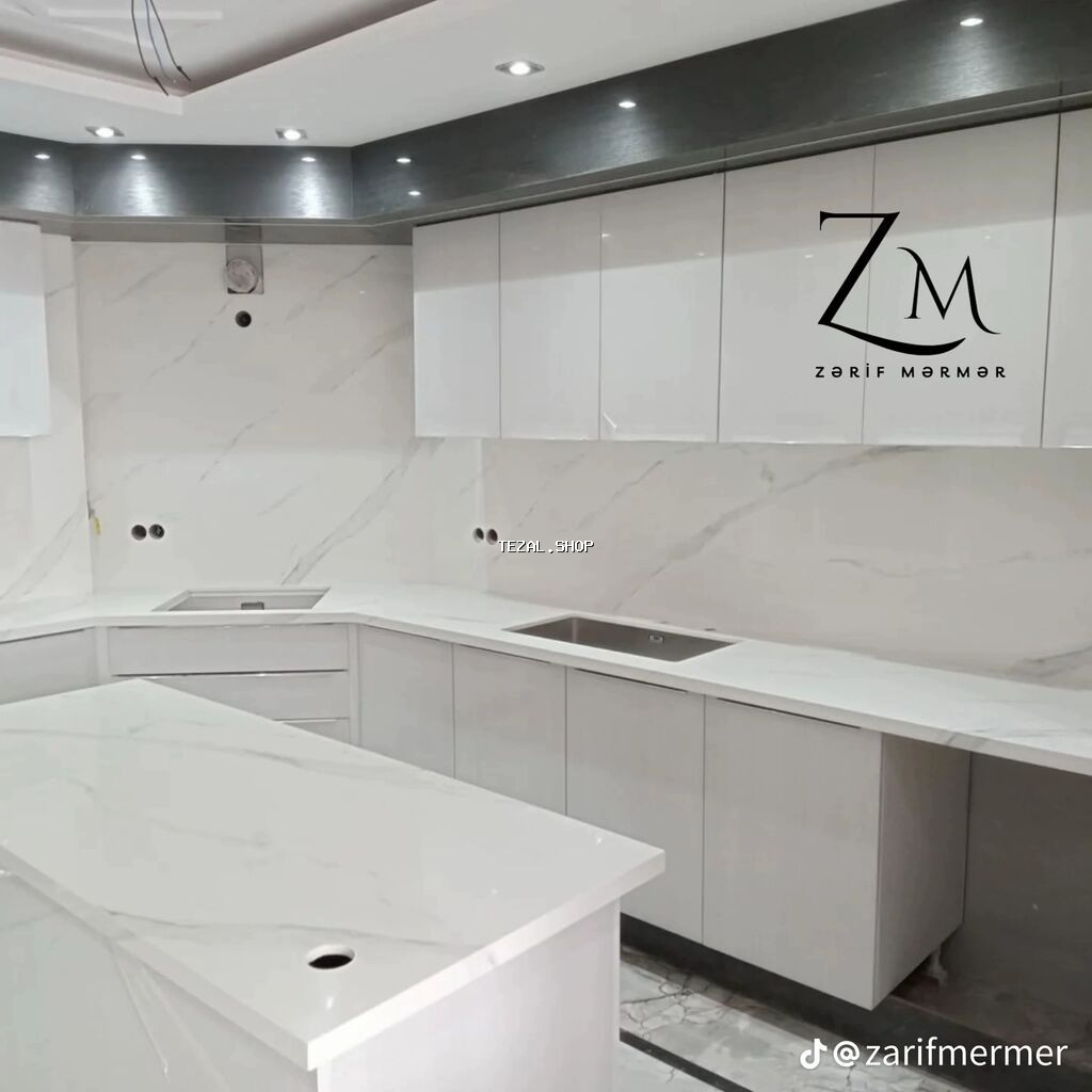 Zərif Mərmər MMC olaraq süni mərmər əsaslı mətbəx çanaqları və mətbəx - şəkil 5