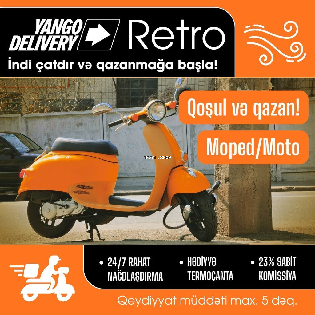 Moto-kuryer tələb olunur, Saatlıq ödəniş