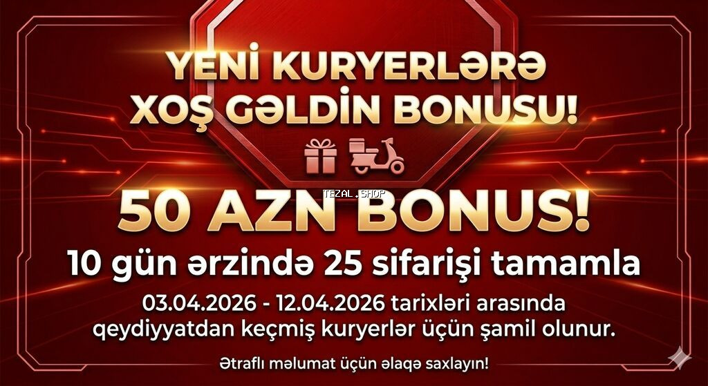 Sürücü-kuryer tələb olunur, Şəxsi nəqliyyat vasitəsi ilə, Gündəlik ödəniş, Təcrübəsiz