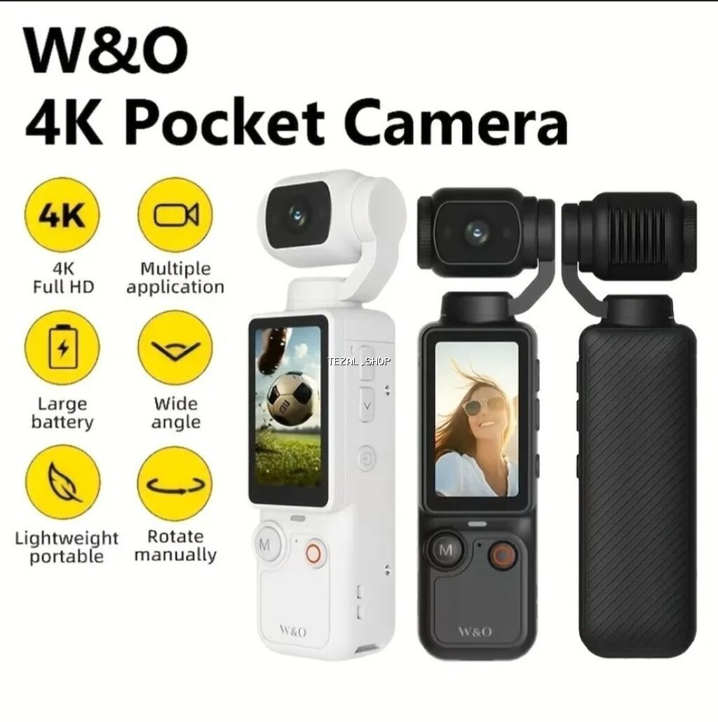 W&O 4K Pocket Camera – cib ölçülü stabilizasiya olunan video