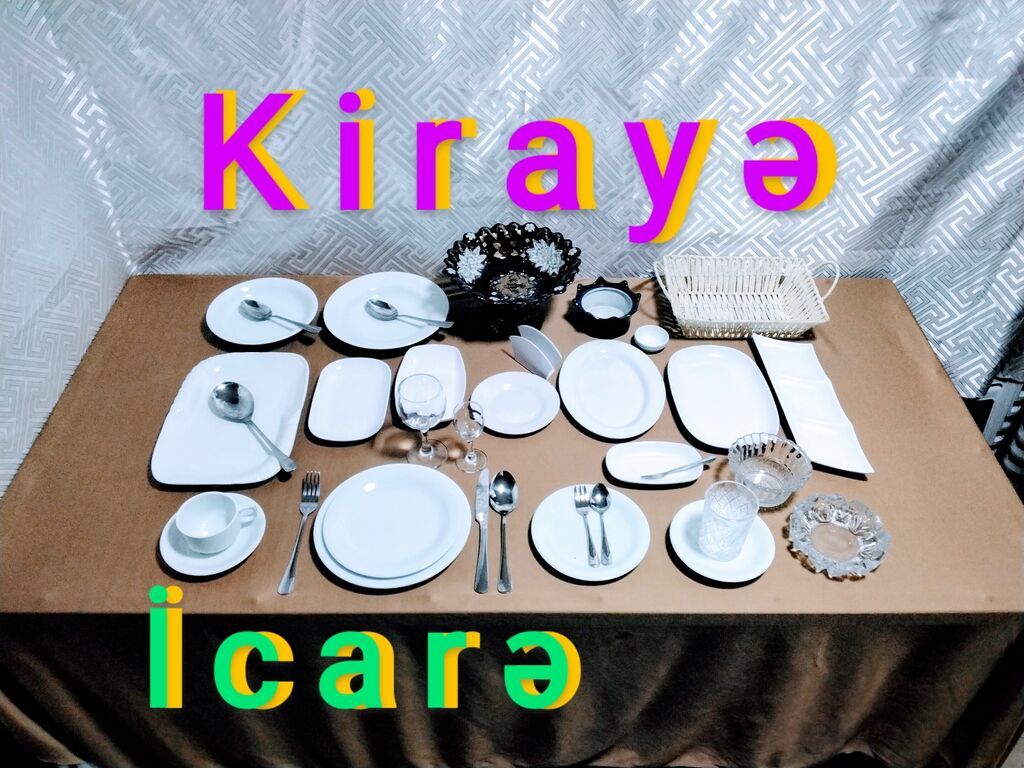 Qabların kirayəsi, qab-qacaq icarəsi, stol stul kirayəsi Müxtəlif