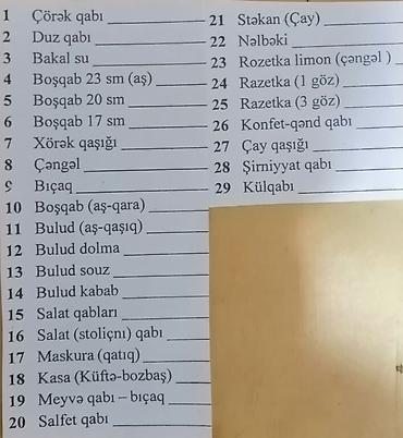 Qabların kirayəsi, qab-qacaq icarəsi, stol stul kirayəsi Müxtəlif - şəkil 2