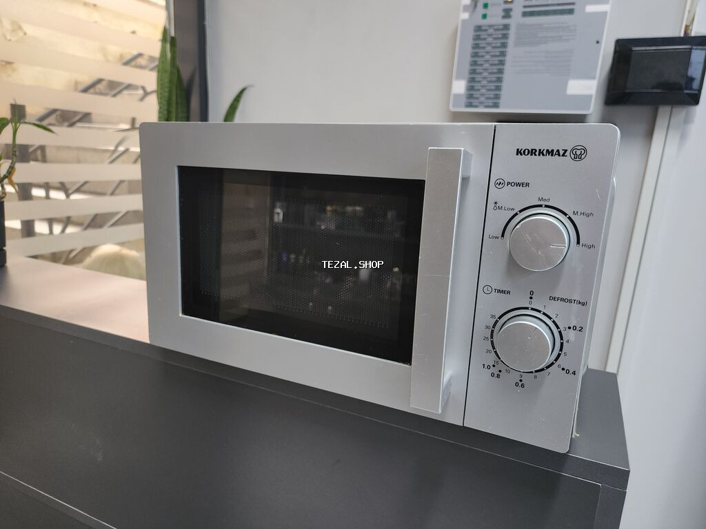 Mikrodalğalı soba Korkmaz, Ayrıca dayanan, Mikrodalğalar ilə, rəng - Gümüşü