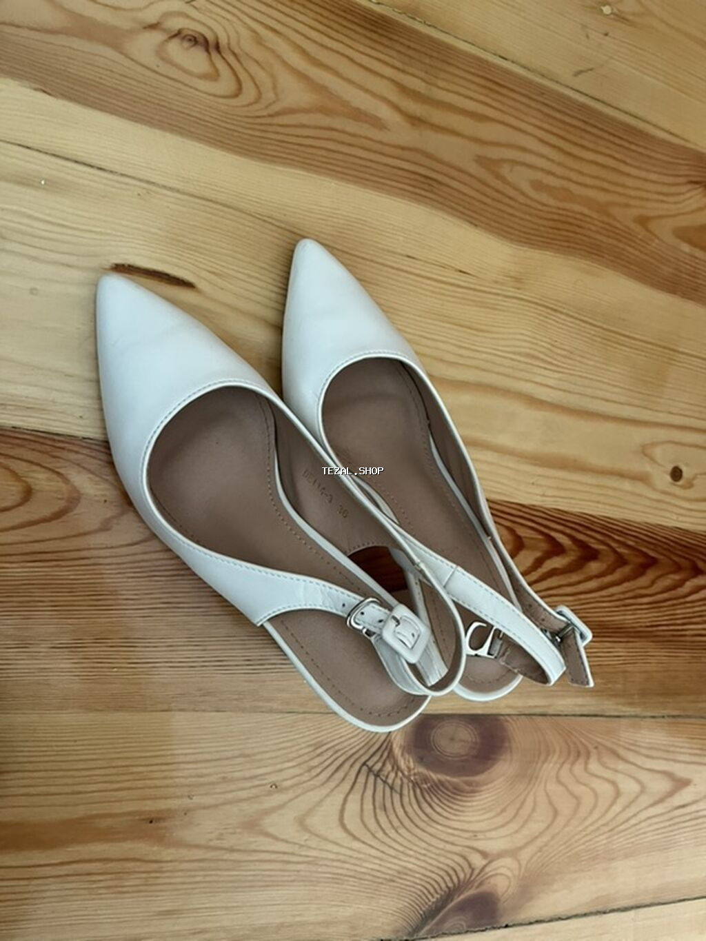 Ağ rəngli qadın ayaqqabısı – slingback model -1 dəfə istifadə - şəkil 2