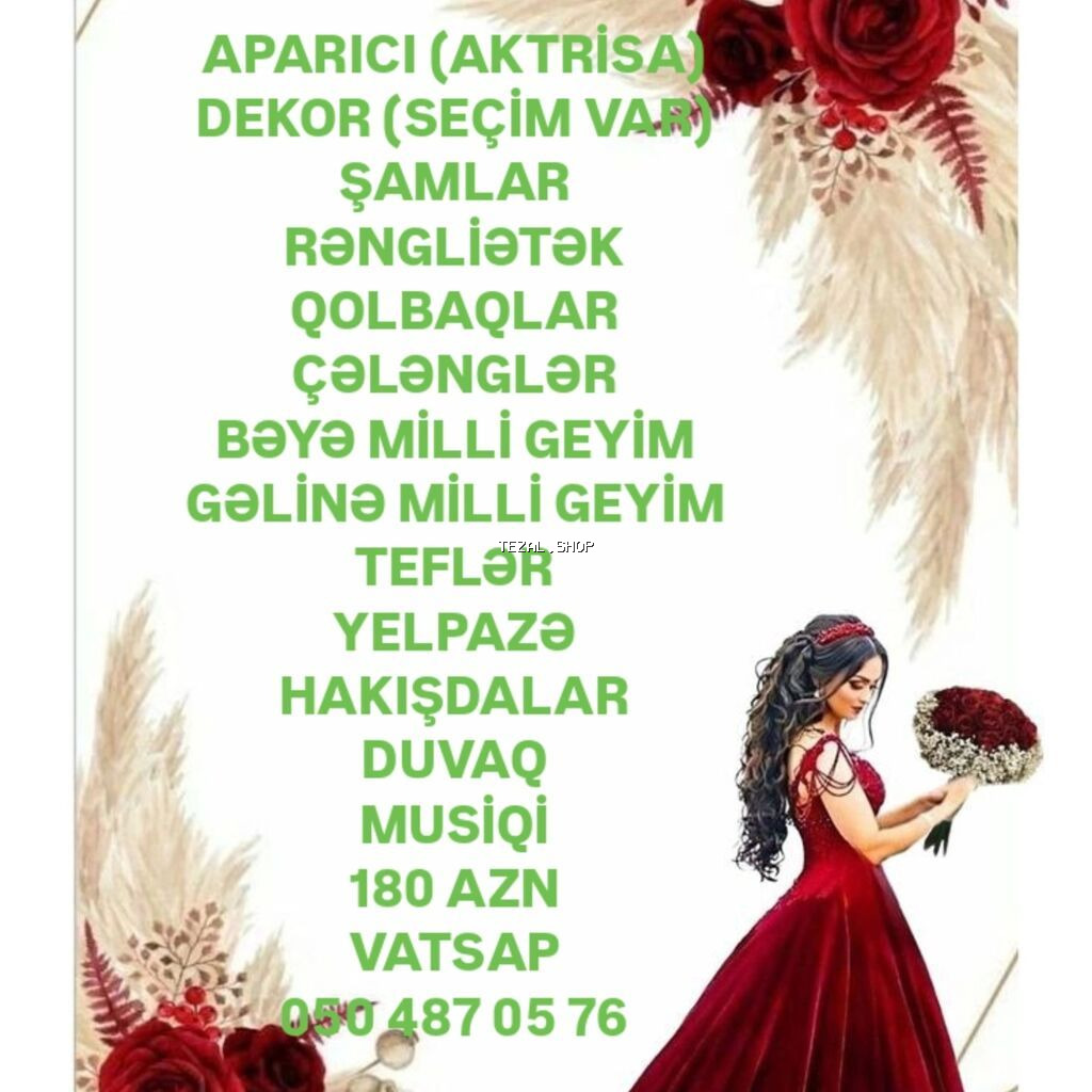 Xınayaxdı təşkilatı və dekoru 9 Tədbiriniz üçün tam konseptli