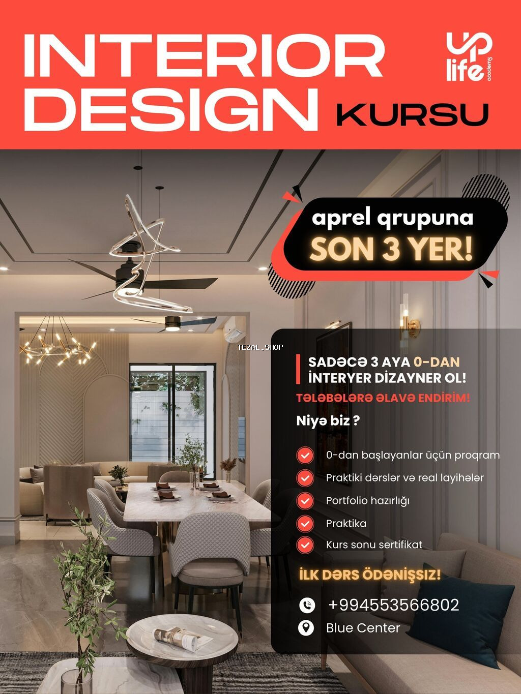 Interior dizayn kursu seçərkən ən vacibi düzgün proqramları və dizayn