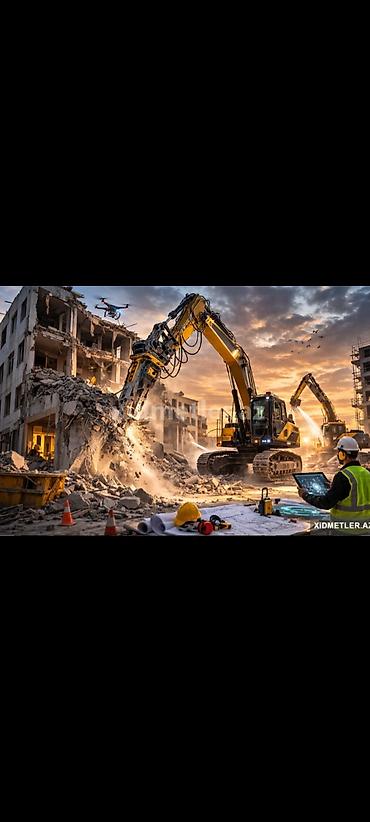 Xidmət: Texnika ilə söküntü və tullantıların daşınması - Ekskavatorla - şəkil 3