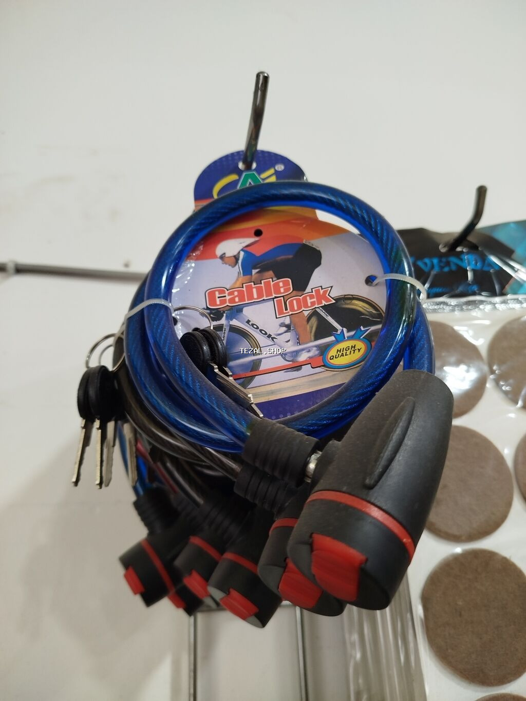 Məhsul: Velosiped üçün kabel qıfıl - Möhkəm polad telli kabel, mavi