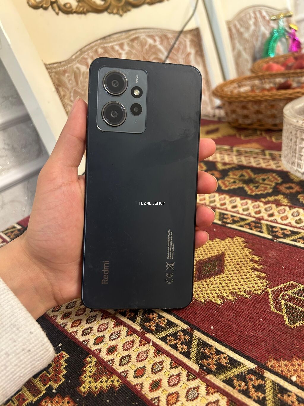 Redmi Note 12, 128 GB, rəng - Qara, Sensor, Barmaq izi, İki sim kartlı