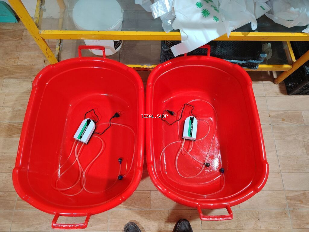 Qırmızı plastik vanna + akvarium hava nasosu dəsti Yeni alınıb