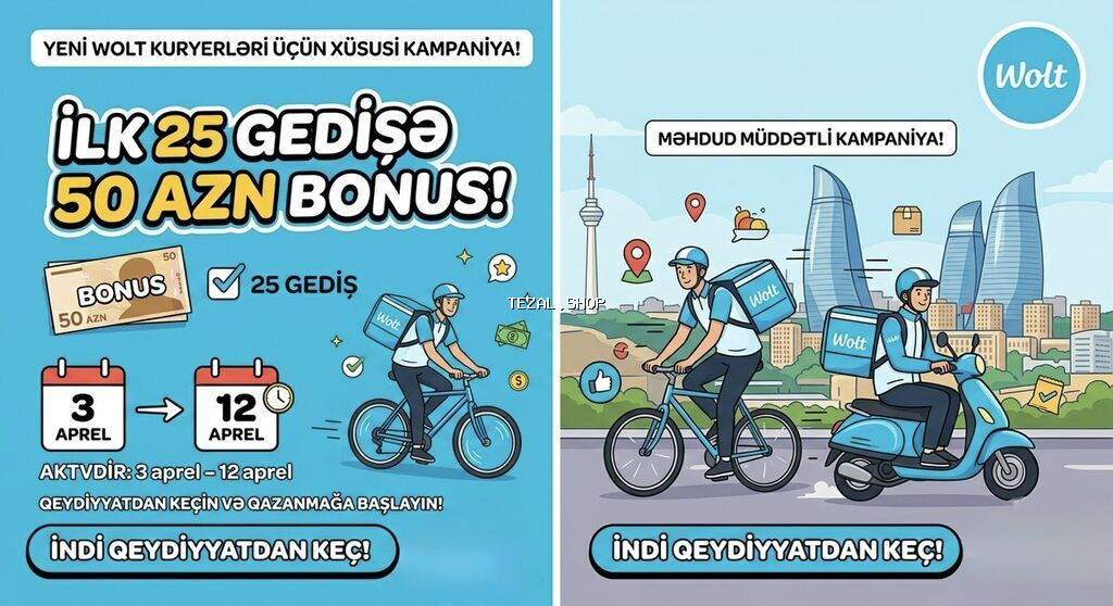 Sürücü-kuryer tələb olunur, Şəxsi nəqliyyat vasitəsi ilə, Aylıq ödəniş, Təcrübəsiz