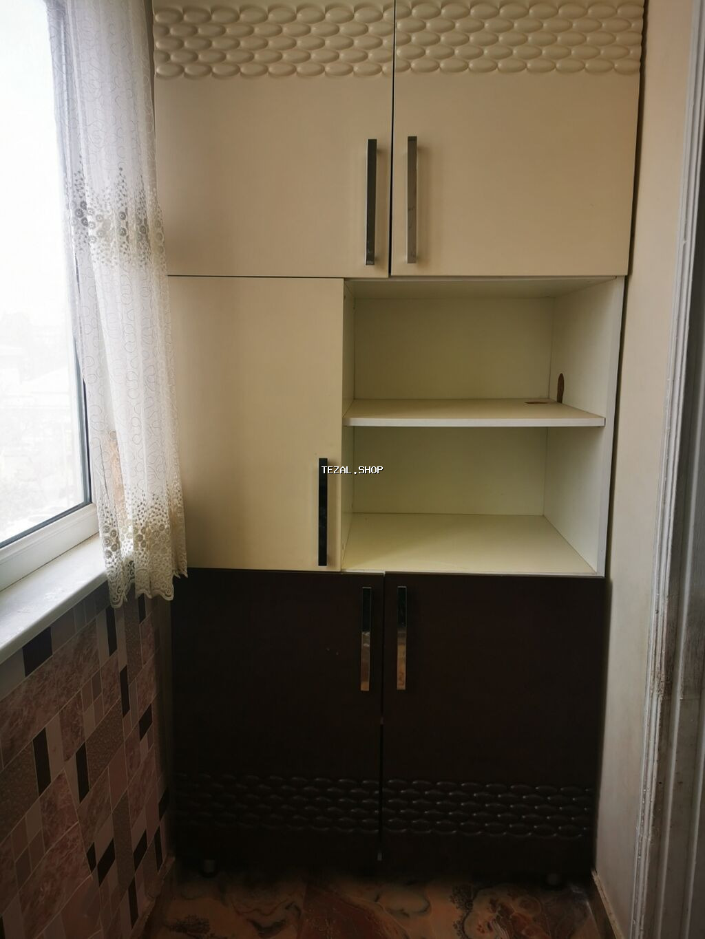 Mətbəx mebeli dəsti - Dizayn: L formalı, müasir üslub. Aşağı tumbalar