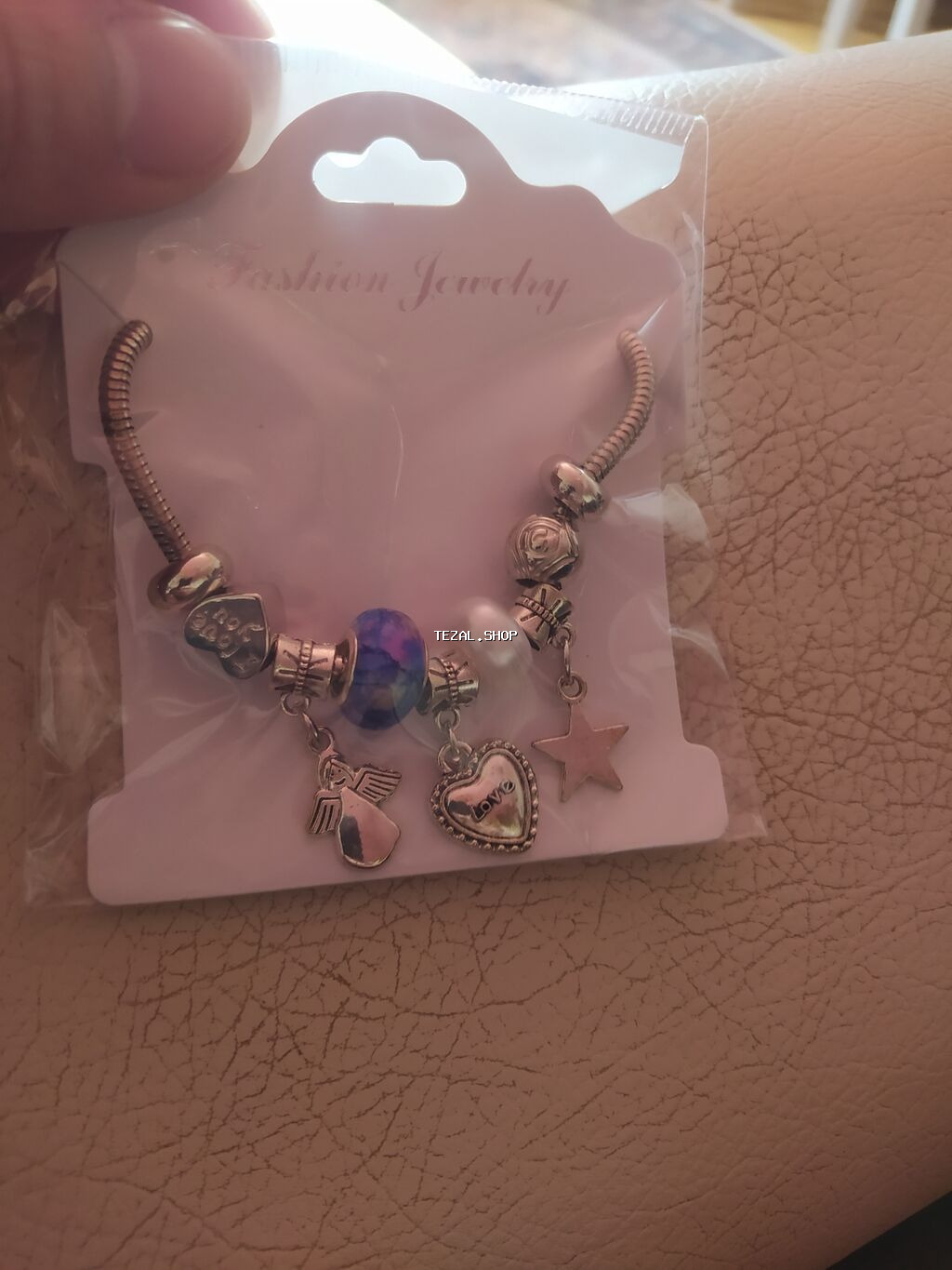 Bəzəkli qolbaq seti – “Fashion Jewelry” - Model: zəncirvari elastik - şəkil 3