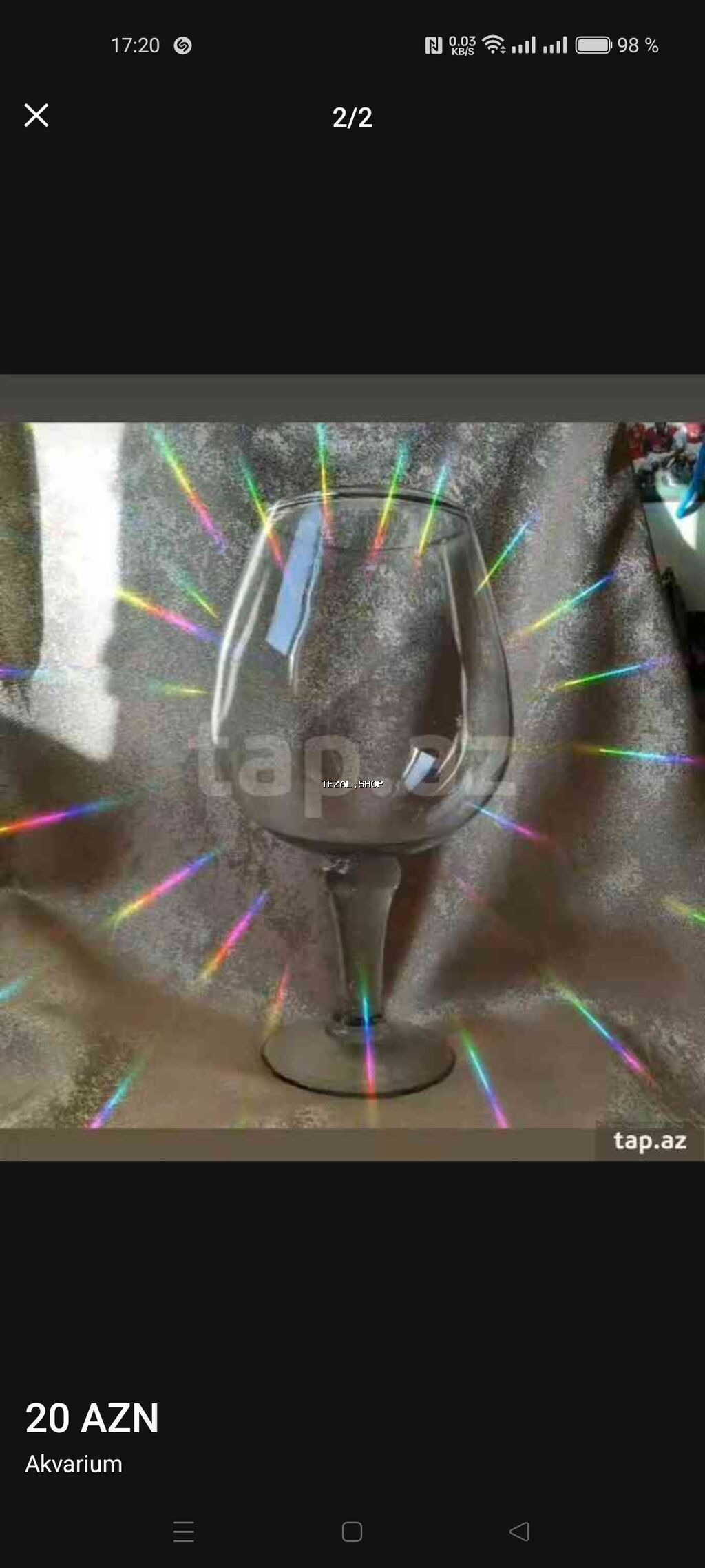 Yumru akvarium, Boş, 5 l, Ödənişli çatdırılma, Ünvandan götürmə