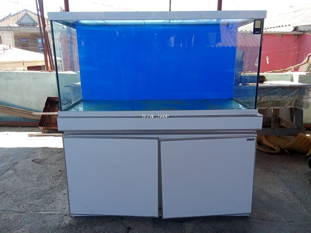 Böyük ölçülü akvarium komplekti (stendli) - Üst şüşə akvarium