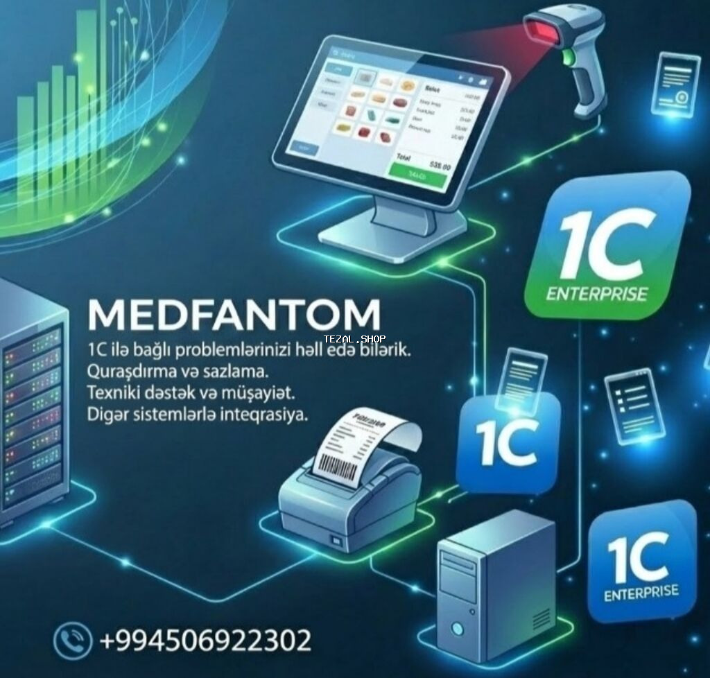 1C üçün həllər – mağazalar, apteklər və avtoehtiyatlar sektoruna