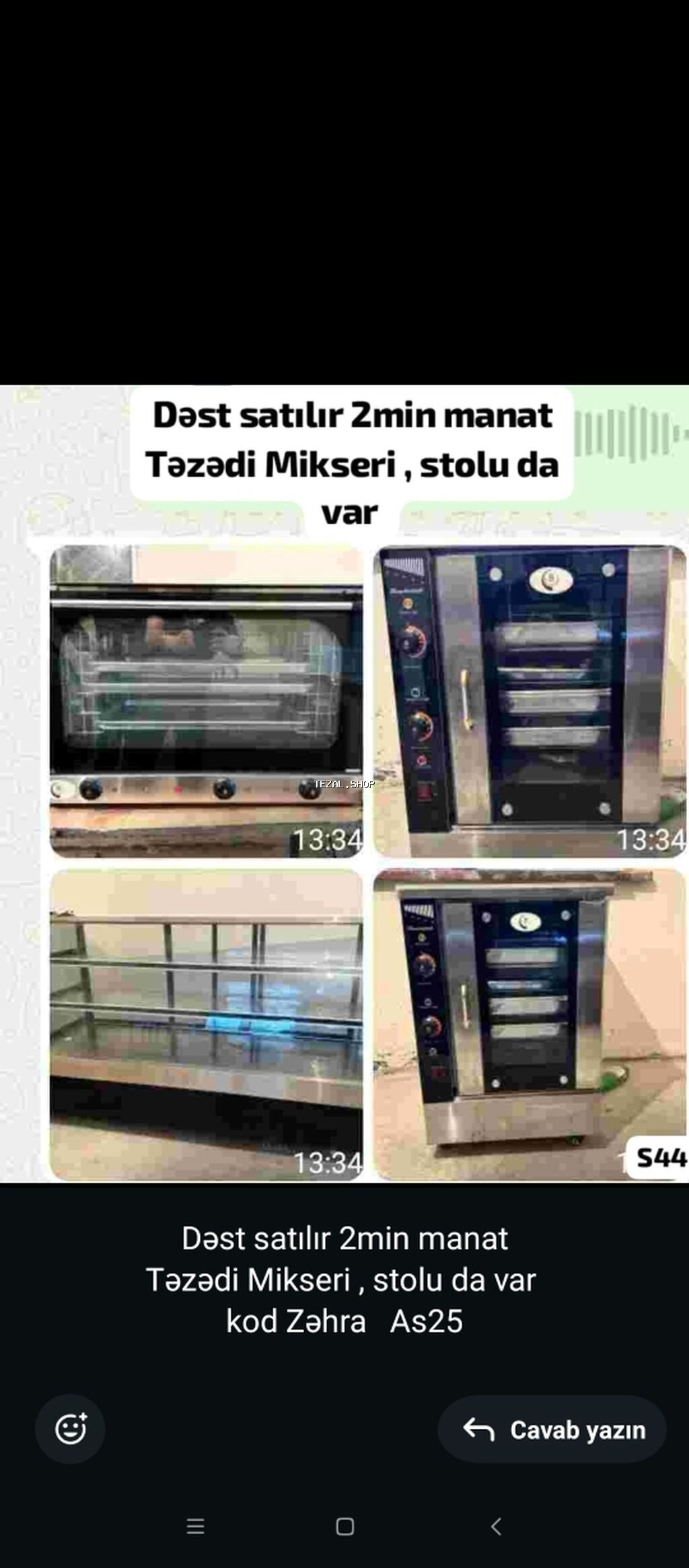 Dəst satılır 2min manat
Təzədi Mikseri stolu da var 
kod Zəhra As25