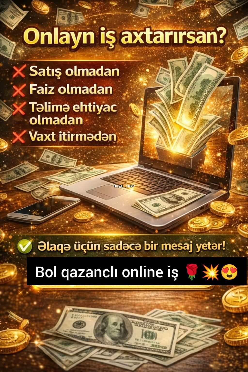 Online qazanc imkanı – FM Network System Xüsusiyyətlər: - Satış