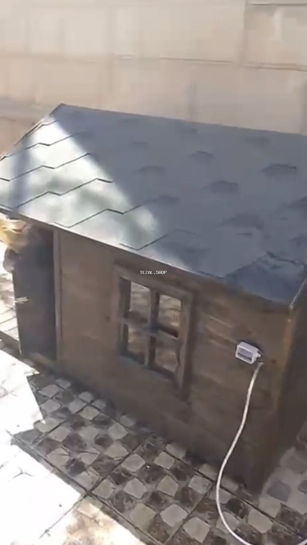 İsti pol ilə it evi - Material: möhkəm taxta konstruksiya, ikiqat - şəkil 4