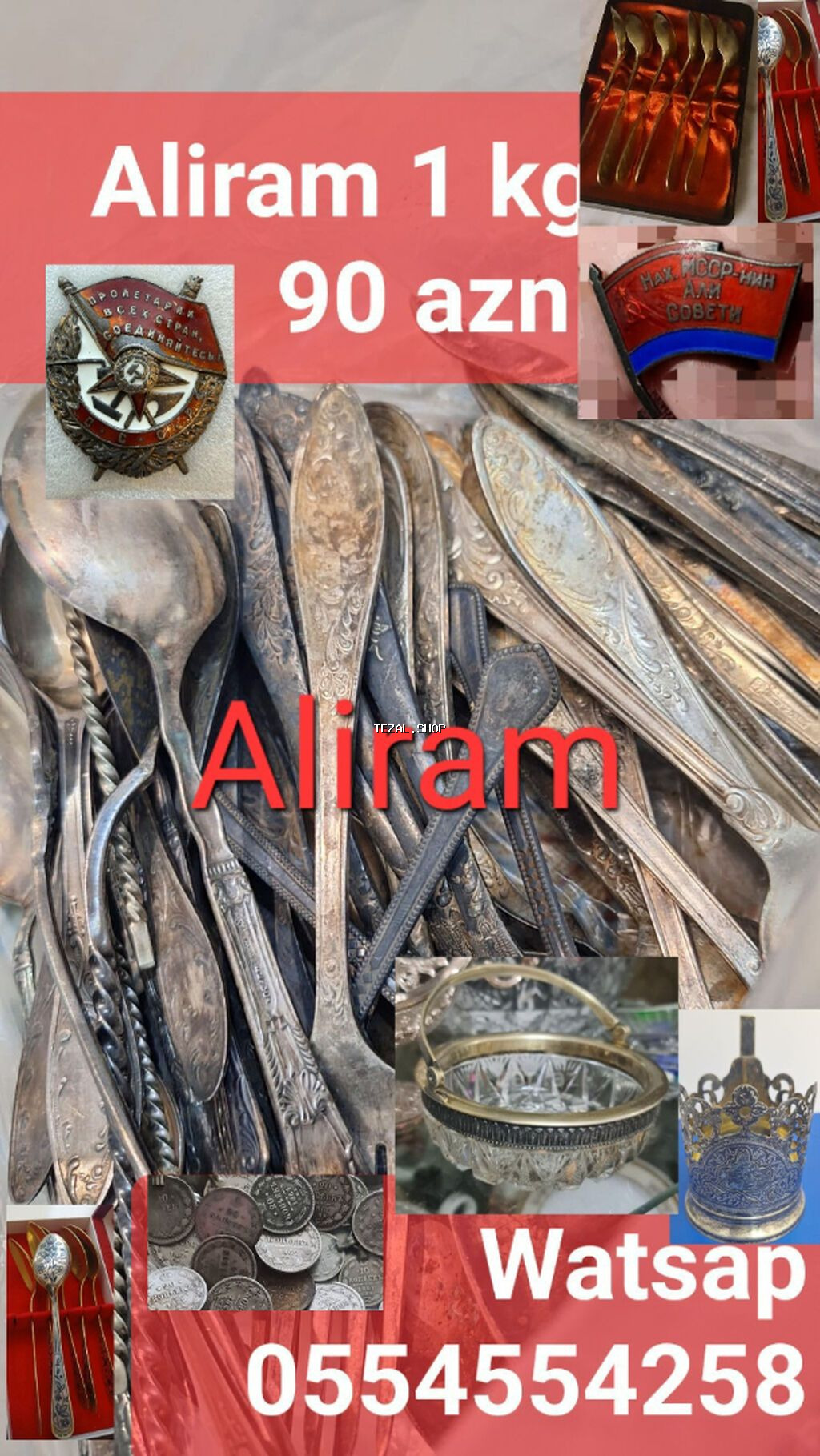 ALIRAM SSR dövrünə aid melxior qaşıq, çəngəl, bıçaq və digər mətbəx