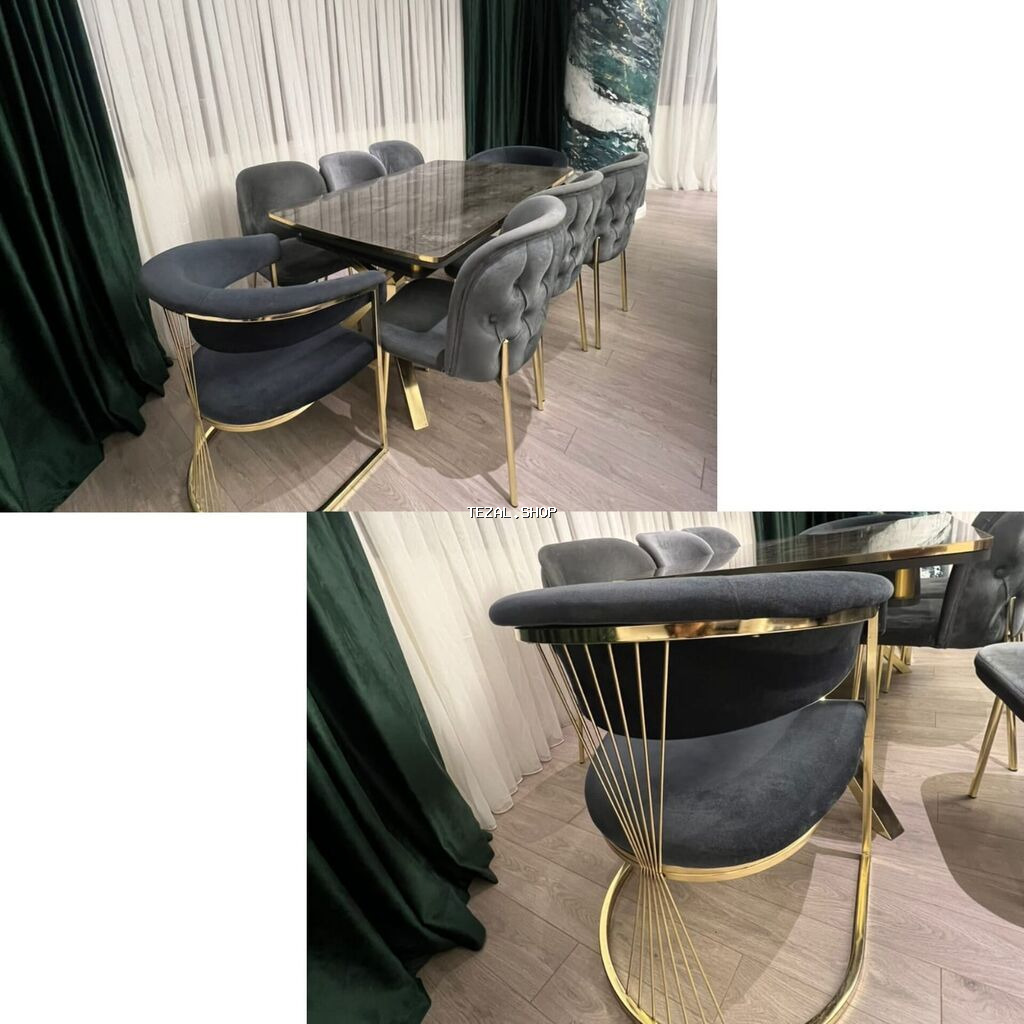 Masa desti. 1100azn. Fabrik istehsali. 8 stulla. Mermer