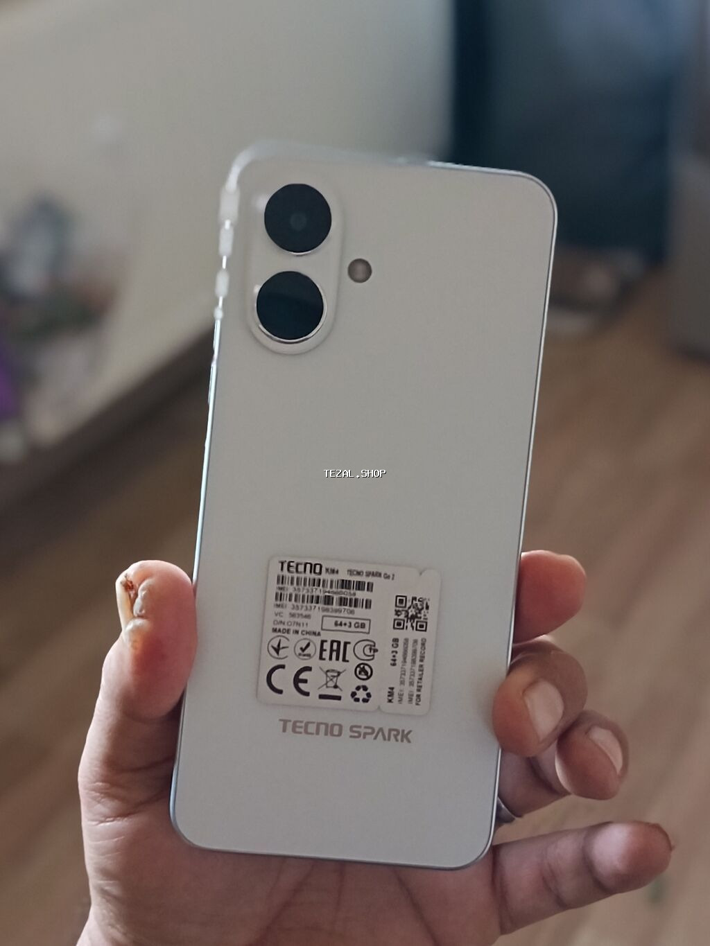 Tecno Spark Go, 64 GB, rəng - Ağ, Sensor, Barmaq izi, Face ID