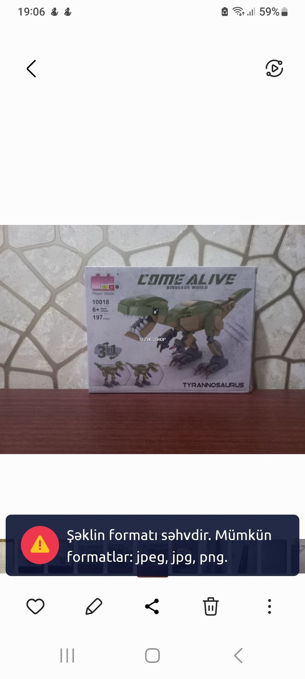 Di̇nozavr lego salam şəki̇ldə gördüyünüz leqonu əldə etmək üçün