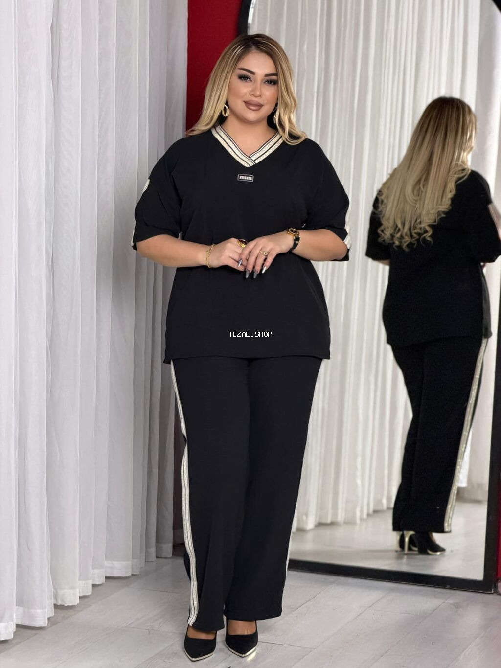 Qadın dəsti – rahat gündəlik/trend - İki hissəli komplekt: oversize