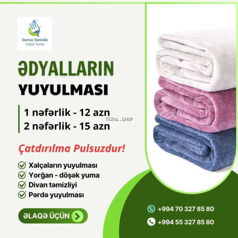 Xalçaların yuyulması | Xalçalar, Palaz Ünvandan götürmə, Pulsuz çatdırılma - şəkil 5