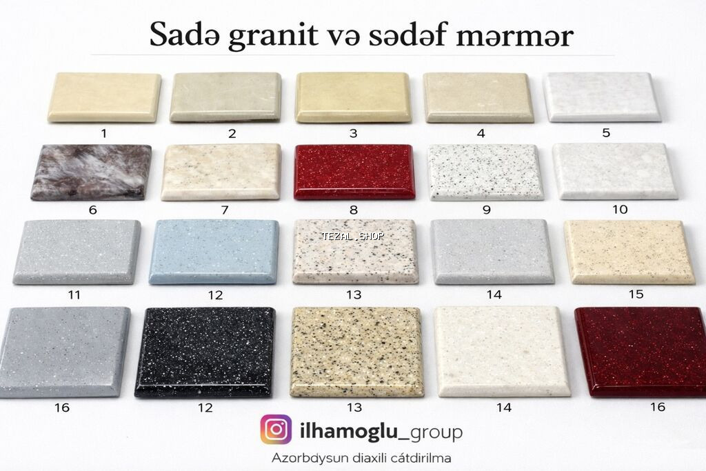 Süni mərmər və qranit mətbəx tezgahları – geniş rəng və tekstura - şəkil 2
