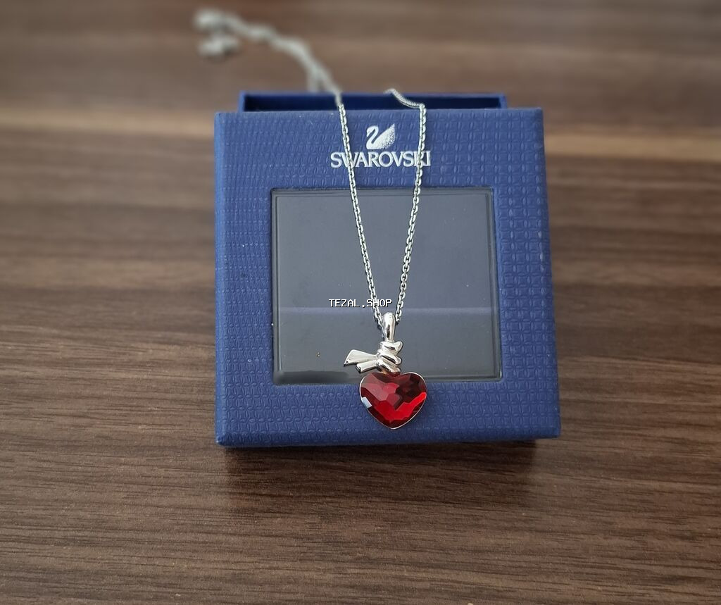 Swarovski kolyeler – ürək motivli asqılar 1) Gümüşü rəngdə zəncir + - şəkil 2