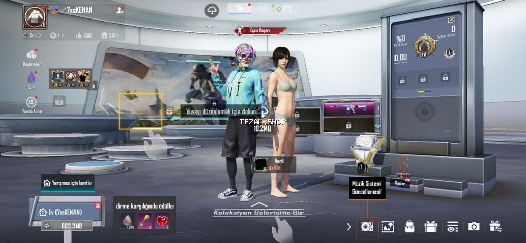 PUBG Mobile hesabı – yüksək səviyyəli kolleksiya və çoxsaylı paltarlar