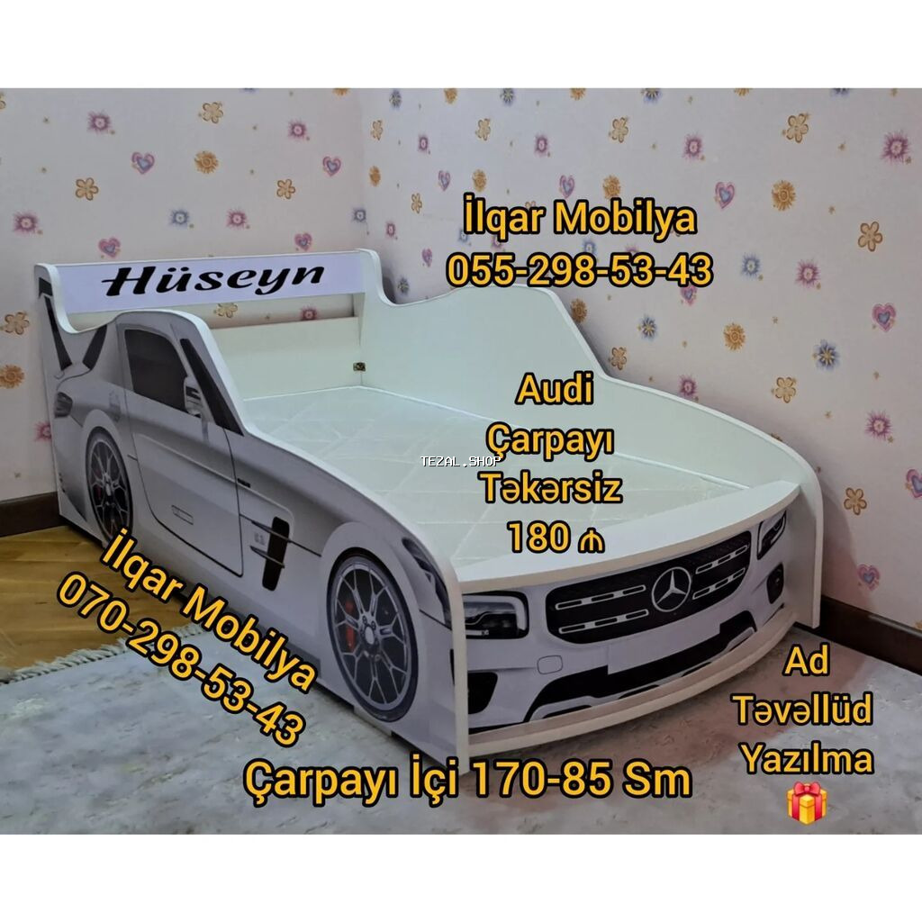 Yeni, Sifariş ilə, Maşın-çarpayı, Matrassız, Siyirməsiz