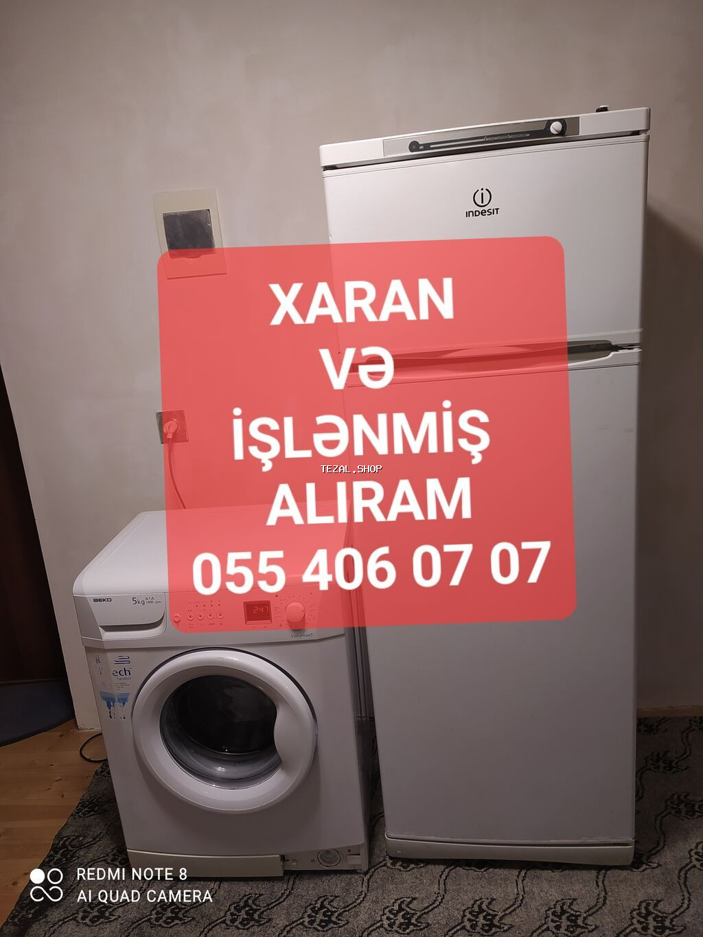 2 qapılı Indesit Soyuducu Alınır, rəng - Ağ