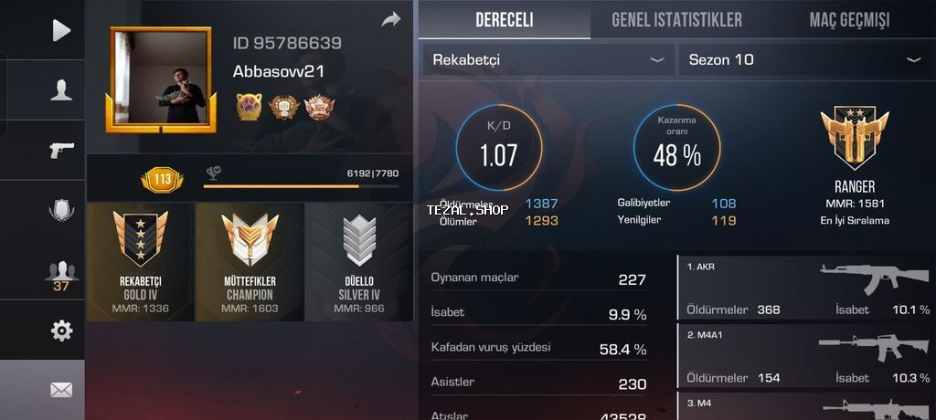 Standoff 2 oyun hesabı – zəngin inventar və yüksək səviyyə - Səviyyə - şəkil 2