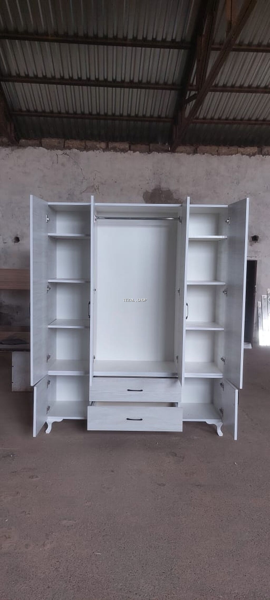 4 qapılı geyim dolabı - Ölçü: 1.60 × 47 × 2 m - Material: laminat - - şəkil 5