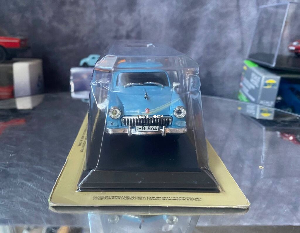 Коллекционная модель GAZ-M21 Volga light blue 1958 Altaya Scale - şəkil 3
