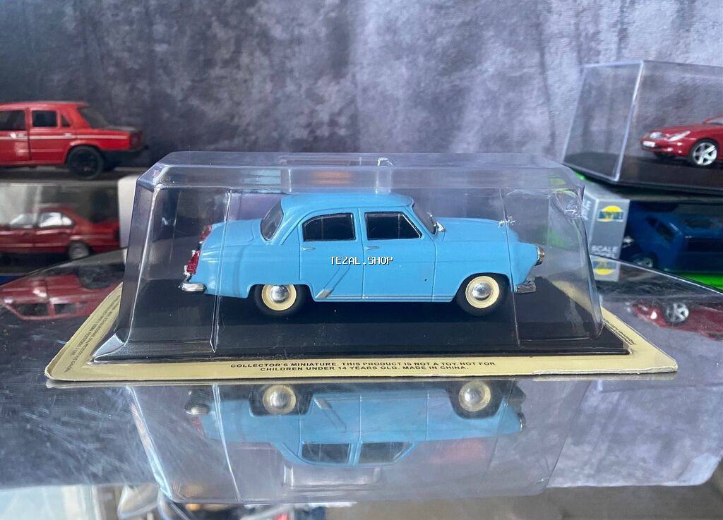 Коллекционная модель GAZ-M21 Volga light blue 1958 Altaya Scale - şəkil 5