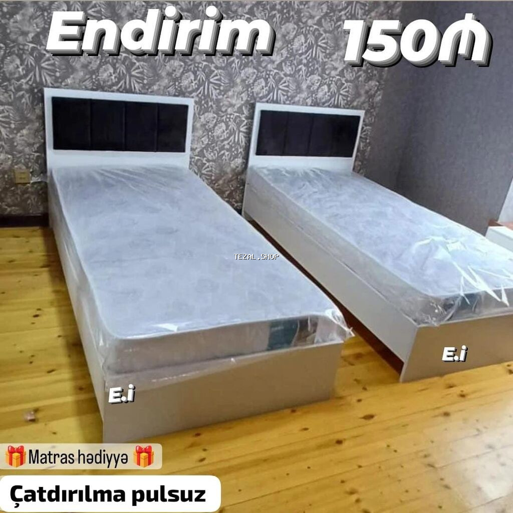 Yeni, Təknəfərlik çarpayı, Bazasız, Matras ilə, Siyirməsiz, Azərbaycan
