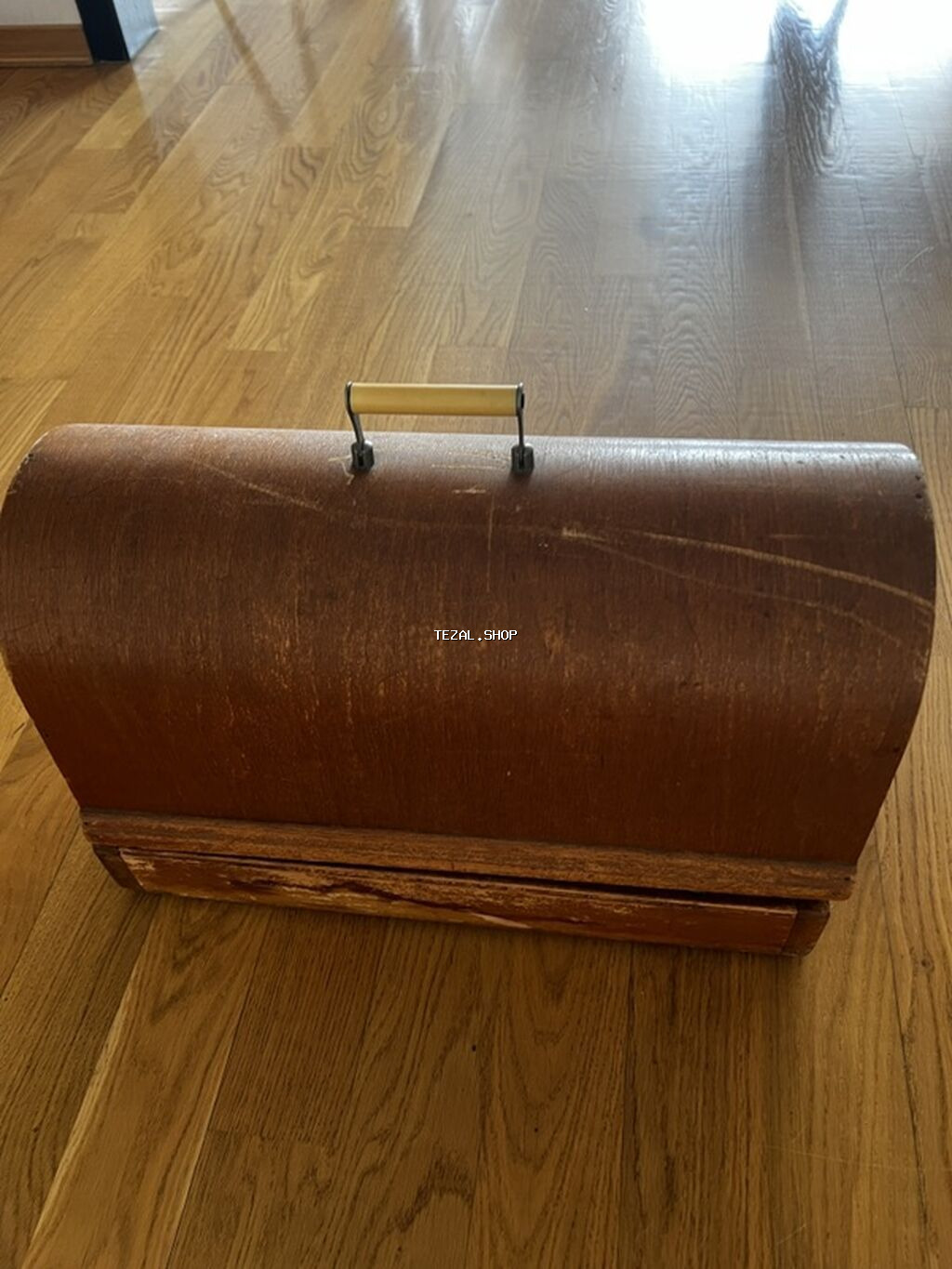 Mexaniki tikiş maşını – portativ taxta çamadanlı - Klassik, mexaniki - şəkil 3