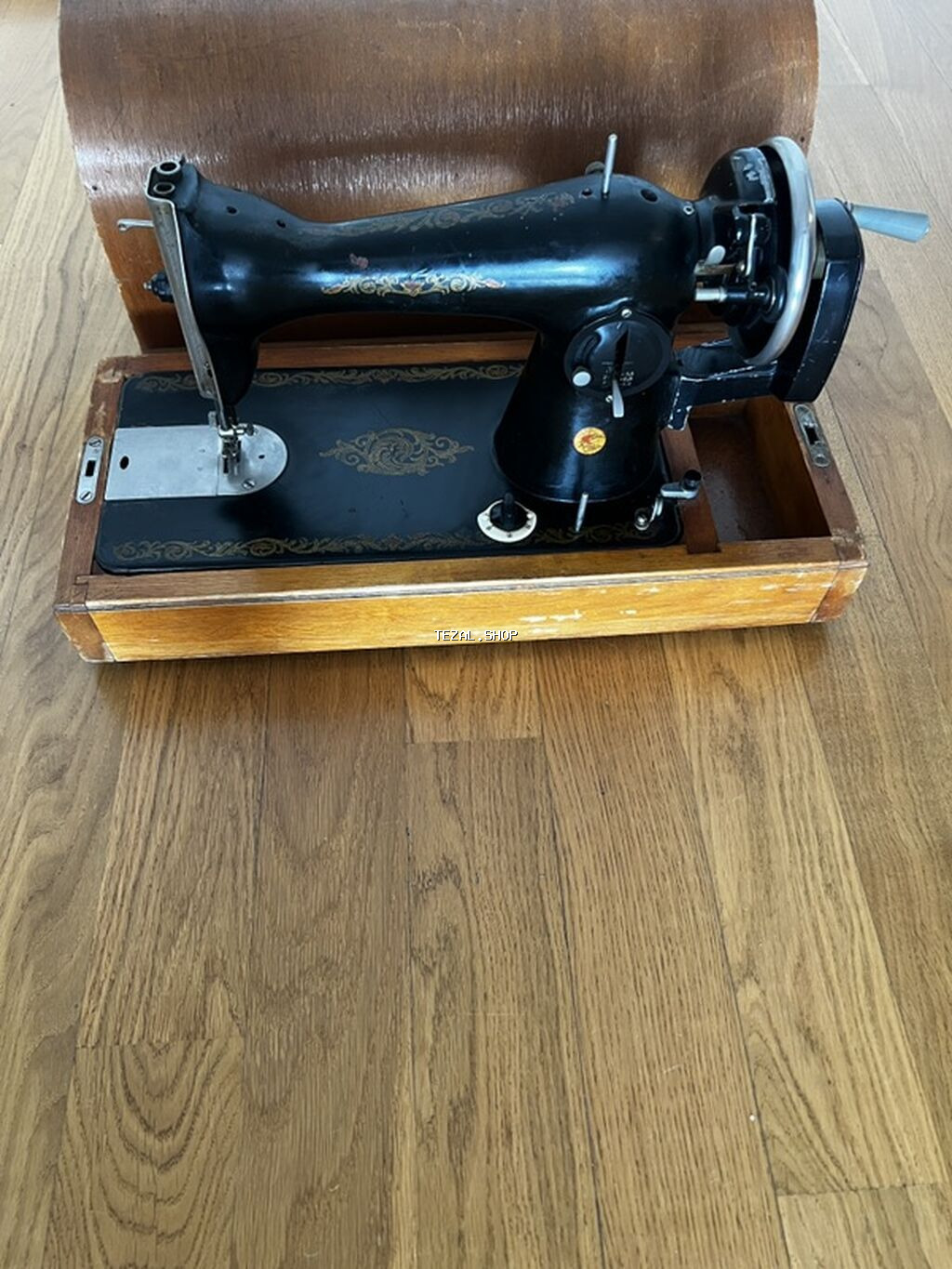 Mexaniki tikiş maşını – portativ taxta çamadanlı - Klassik, mexaniki - şəkil 5